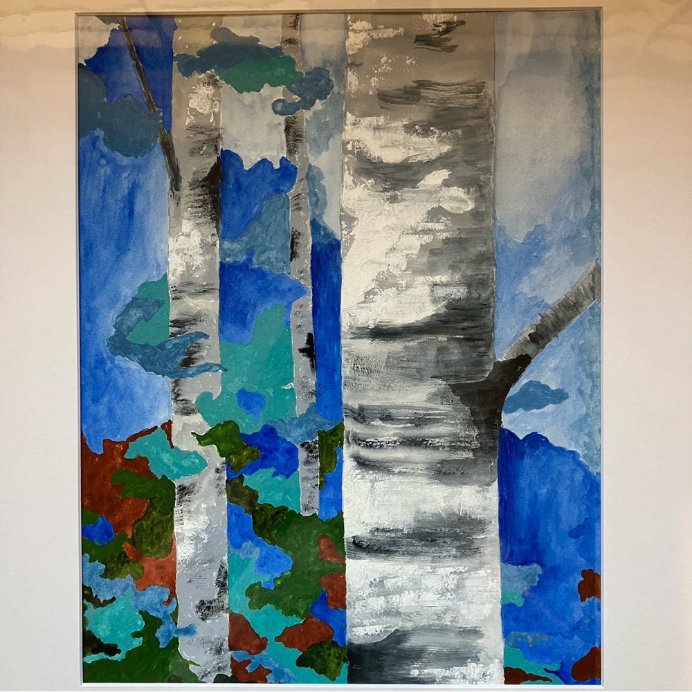 Watercolor Forest Tree Landscape Wall Art Painting Framed in Acid Free Art Kit